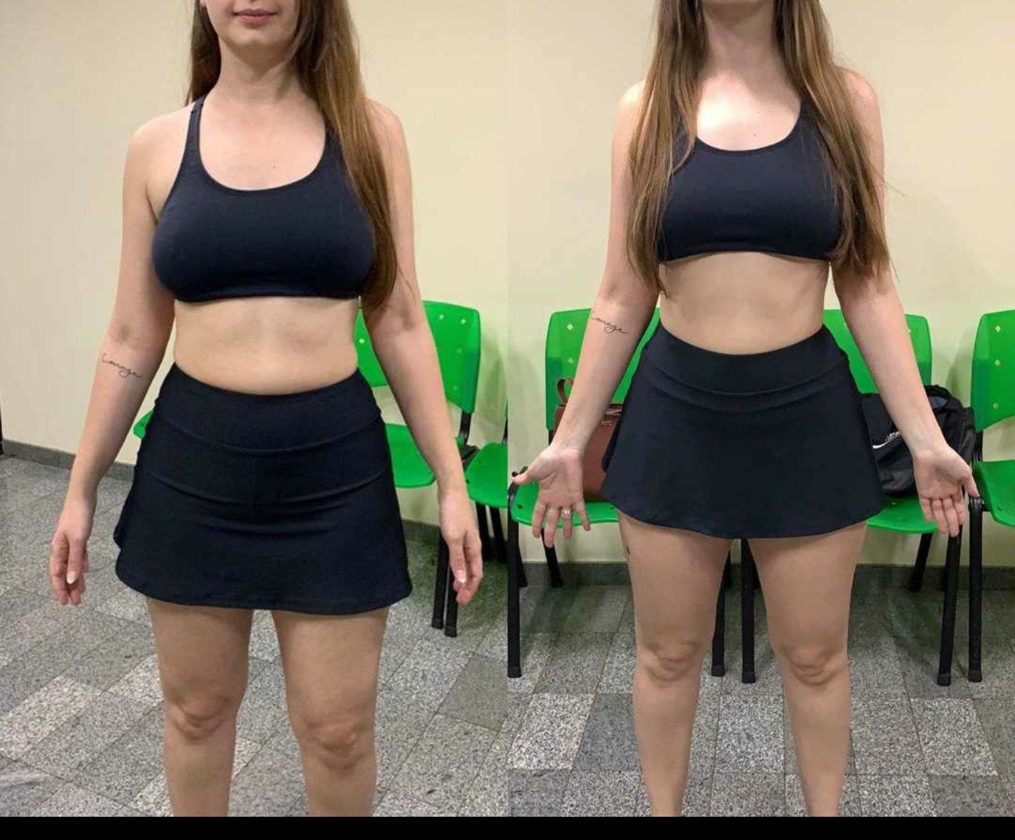 Client 13 upper body muscular development and leanness (before and after)