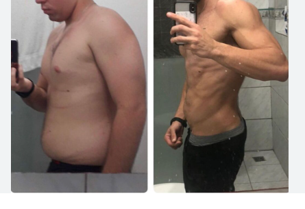 Client 2 fat loss and lean muscle definition progress (before and after)